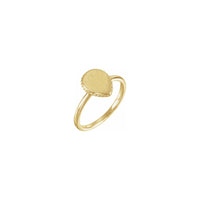 Teardrop Beaded Stackable Signet Ring kuning (14K) utama - Popular Jewelry - New York