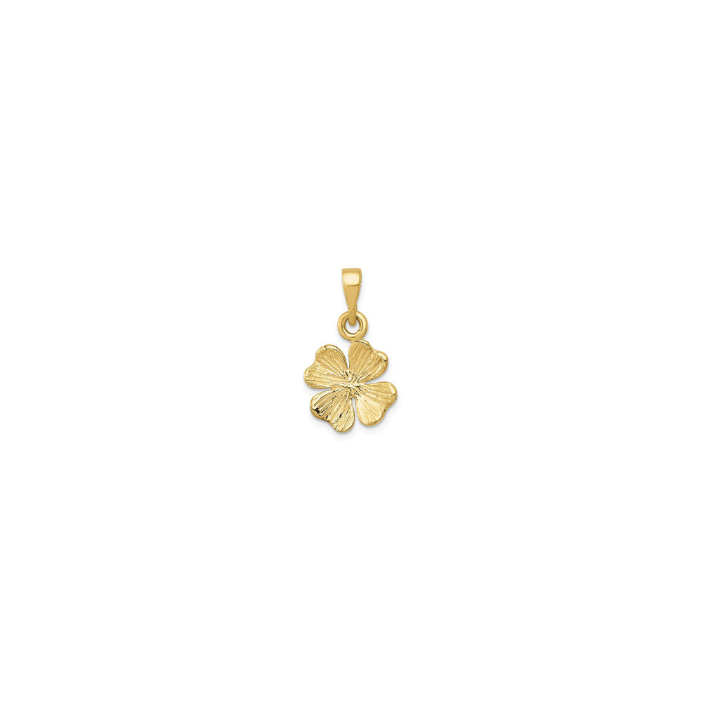 Texture Clover Pendant (14K) front - Popular Jewelry - New York
