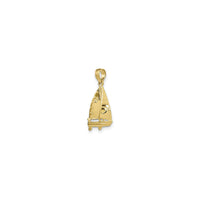 Textured 3D Sailboat Pendant (14K) diagonal - Popular Jewelry - New York