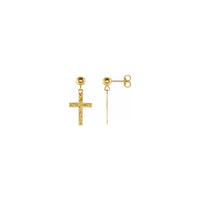جوړښت شوي کراس ډنګلینګ غوږوالۍ (14K) اصلي - Popular Jewelry - نیو یارک
