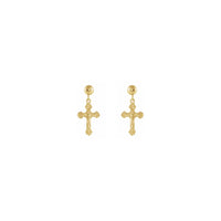 Crucifix Dangling Earrings (14K) front - Popular Jewelry - New York