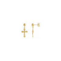 Crucifix Dangling Auskari (14K) galvenais - Popular Jewelry - Ņujorka