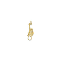 Textured Hanging Monkey Pendant (14K) front - Popular Jewelry - New York