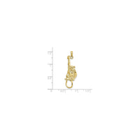 Textured Hanging Monkey Pendant (14K) scale - Popular Jewelry - New York