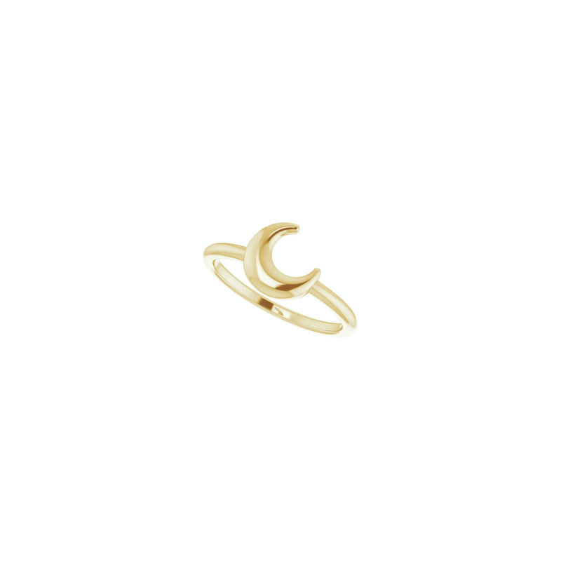 Tilted Crescent Moon Stackable Ring yellow (14K) diagonal - Popular Jewelry - New York
