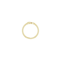 Tilted Crescent Moon Stackable Ring yellow (14K) setting - Popular Jewelry - New York