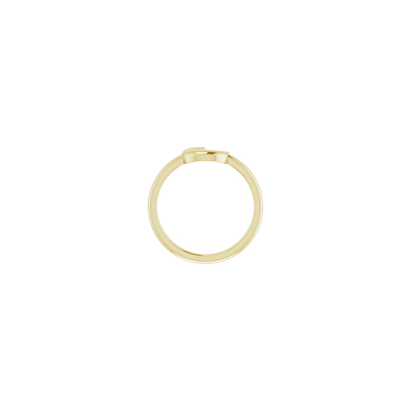 Tilted Crescent Moon Stackable Ring yellow (14K) setting - Popular Jewelry - New York