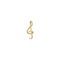 Treble Clef Musical Note Pendant yellow (14K) front - Popular Jewelry - New York