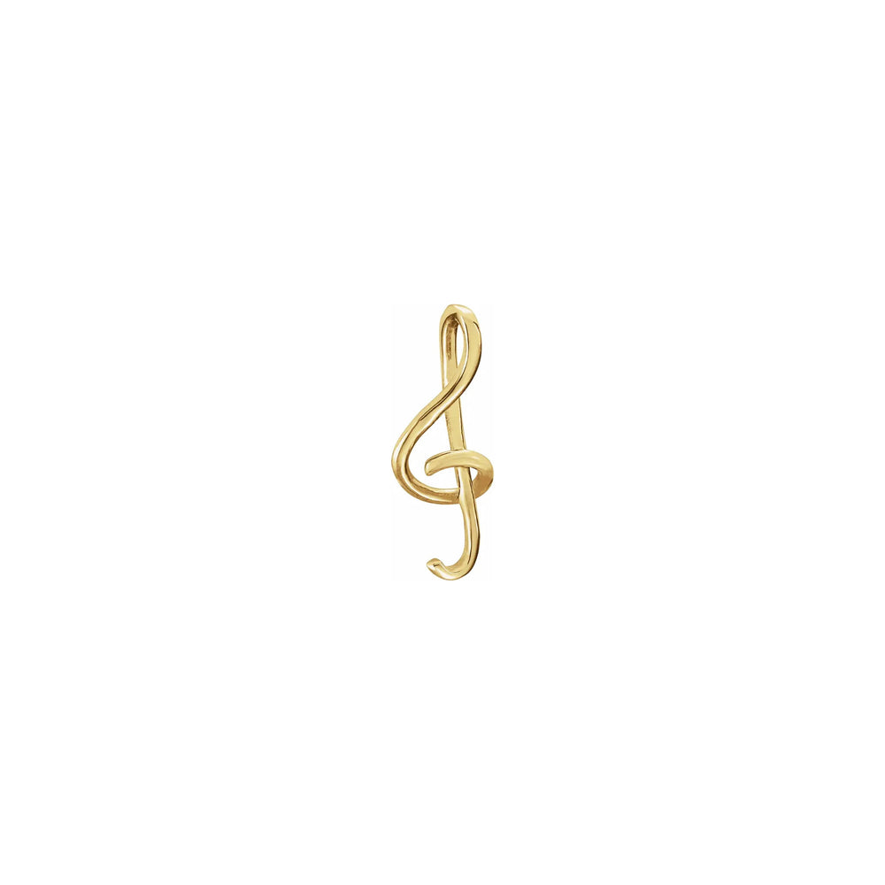 Treble Clef Musical Note Pendant yellow (14K) front - Popular Jewelry - New York