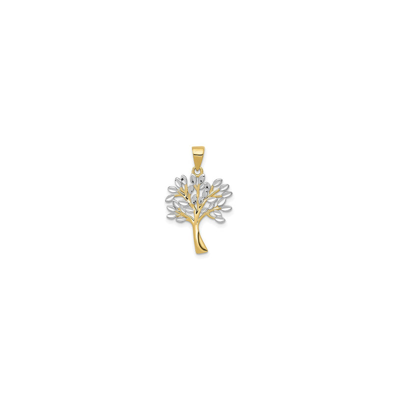 Tree Two-Toned Pendant (14K) front - Popular Jewelry - New York