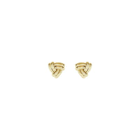 Triangle Knot Stud Earrings yellow (14K) front - Popular Jewelry - New York