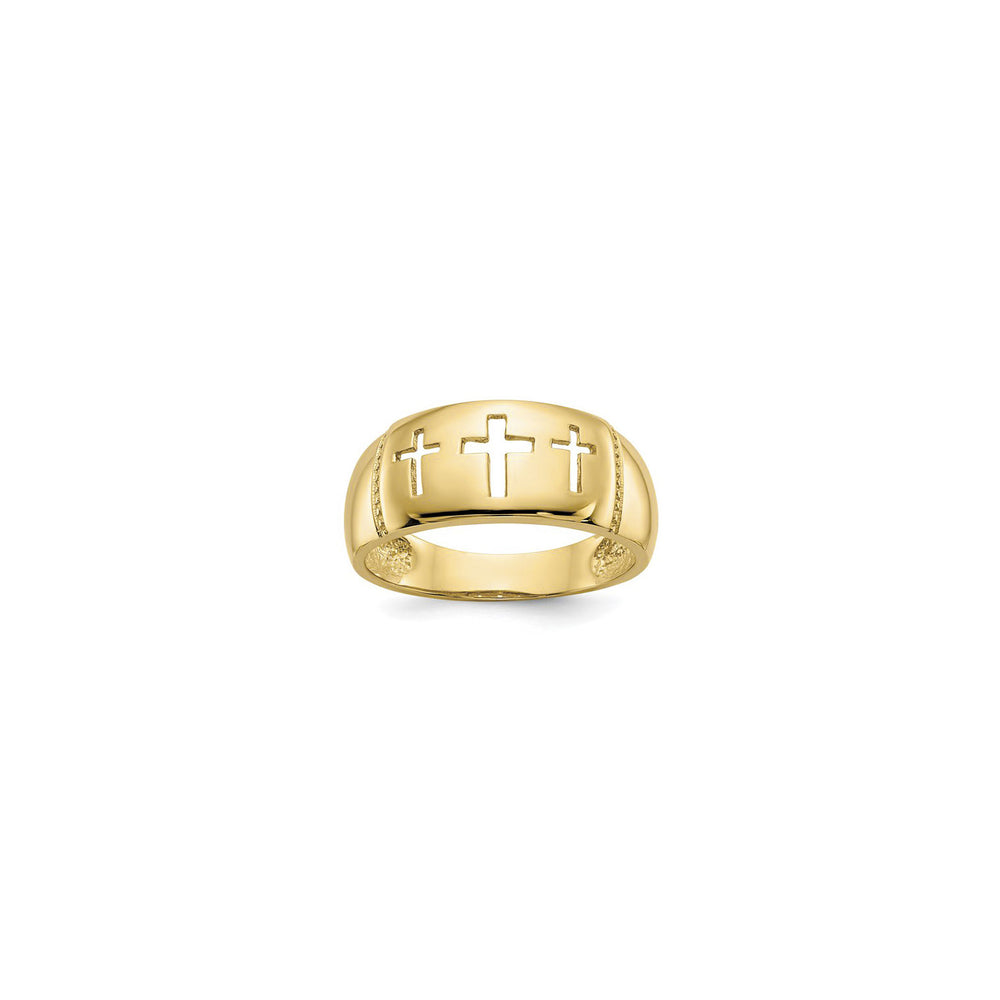Triple Cross Cutout Ring yellow (14K) main - Popular Jewelry - New York