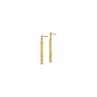 Twinkling Cylinder Dangle Post Earrings yellow (14K) side - Popular Jewelry - New York