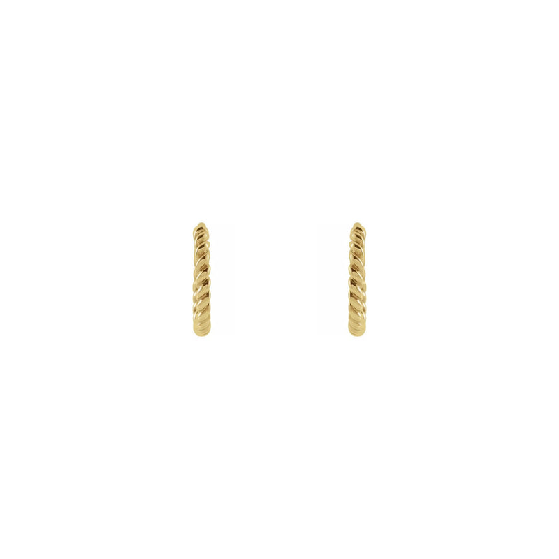 Twisted Rope Earrings yellow (14K) front - Popular Jewelry - New York