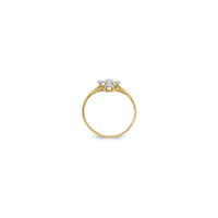 Two-Tone Budded Cross Ring (14K) setting - Popular Jewelry - New York