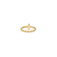 Two-Tone Crucifix Rosary Ring (14K) back - Popular Jewelry - New York