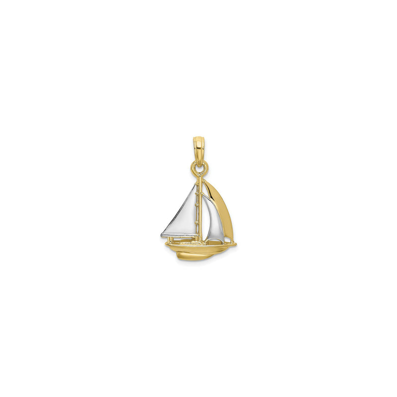 Two-Toned Sailboat Pendant (14K) front - Popular Jewelry - New York