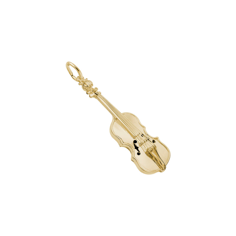 Violin Charm yellow (14K) main - Popular Jewelry - New York