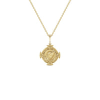 ভার্জিন মেরি ক্রস নেকলেস হলুদ (14K) সামনে - Popular Jewelry - নিউ ইয়র্ক