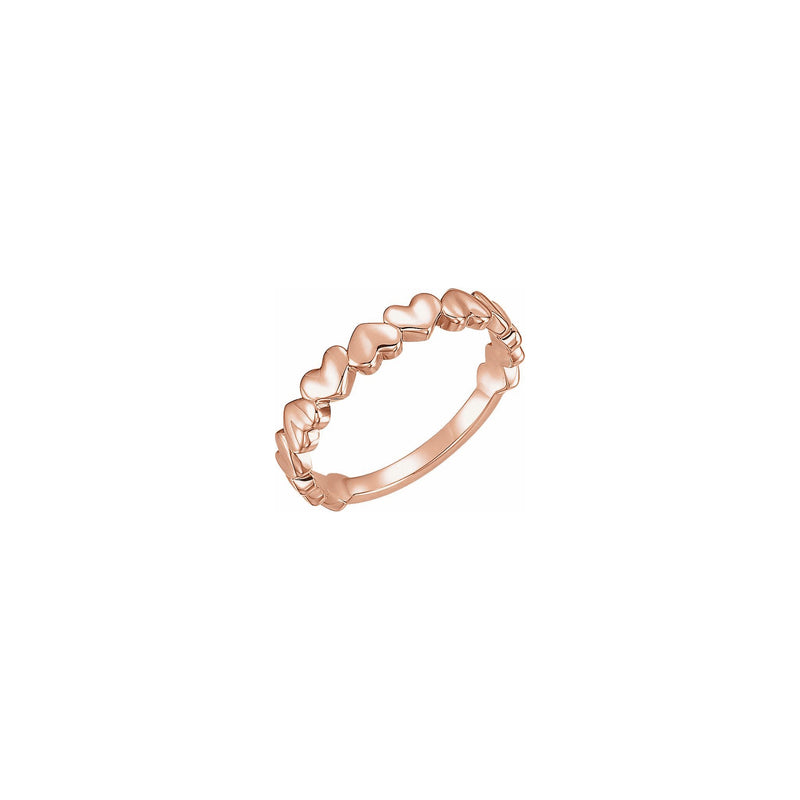 Alternating Hearts Ring rose (14K) main - Popular Jewelry - New York