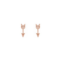 Arrow Stud Earrings rose (14K) front - Popular Jewelry - New York
