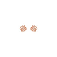 Bordered Love Knot Stud Earrings rose (14K) front - Popular Jewelry - New York