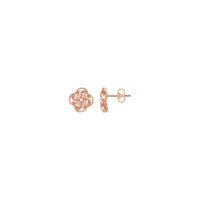 Naušnice na granici s obrubljenim ljubavnim čvorom ruža (14K) glavna - Popular Jewelry - New York