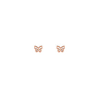 Butterfly Contour Stud Earrings rose (14K) front - Popular Jewelry - New York