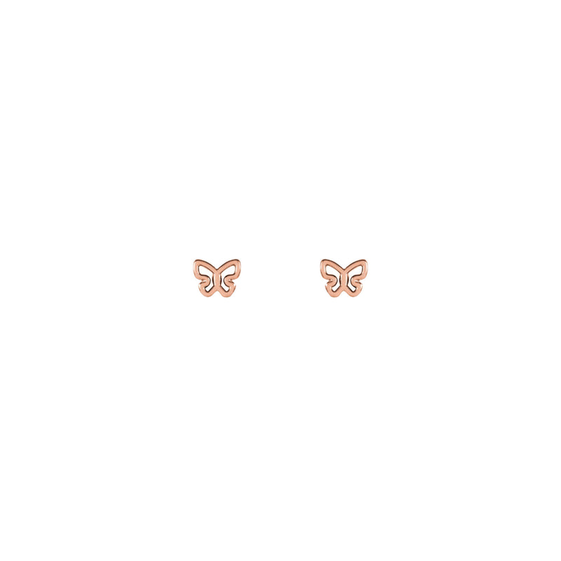 Butterfly Contour Stud Earrings rose (14K) front - Popular Jewelry - New York