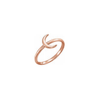Crescent Moon Stackable Ring rose (14K) main - Popular Jewelry - New York