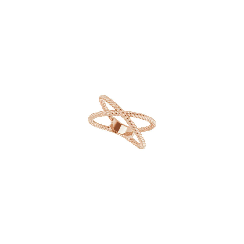 Criss-Cross Rope Ring rose (14K) diagonal - Popular Jewelry - New York