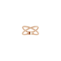 Criss-Cross Rope Ring arrosa (14K) aurrean - Popular Jewelry - New York