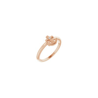 Diamond Anchor Cross Ring rose (14K) main - Popular Jewelry - New York