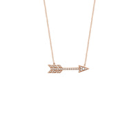 Diamond Arrow Necklace rose (14K) front - Popular Jewelry - New York