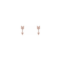 Diamond Arrow Stud Earrings rose (14K) front - Popular Jewelry - New York