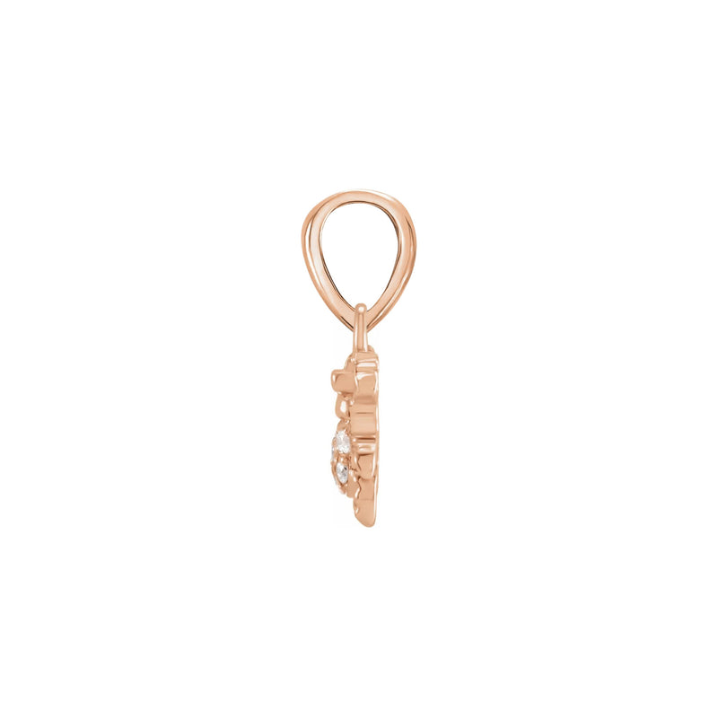 Diamond Bettle Pendant rose (14K) side - Popular Jewelry - New York