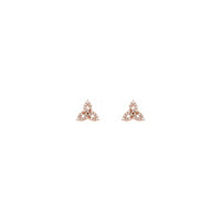 Diamond Celtic-Inspired Trinity Stud Earrings rose (14K) front - Popular Jewelry - New York