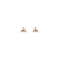 Diamond Celtic-Inspired Trinity Stud Earrings rose (14K) front - Popular Jewelry - نیویورک