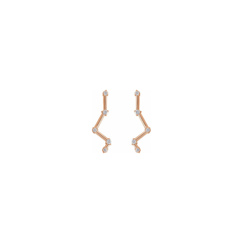 Diamond Constellation Ear Climbers rose (14K) front - Popular Jewelry - New York