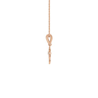 Diamond Drop Cross Necklace rose (14K) side - Popular Jewelry - New York