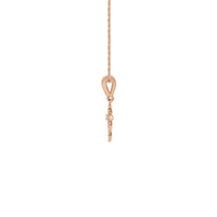Collar de cruz con gota de diamantes rosa (14K) lateral - Popular Jewelry - Nova York