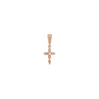 Colgante de cruz con forma de gota de diamantes, rosa (14K), frente - Popular Jewelry - Nueva York