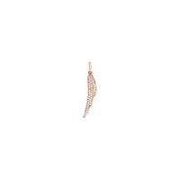 Diamond Feather Pendant rose (14K) front - Popular Jewelry - New York