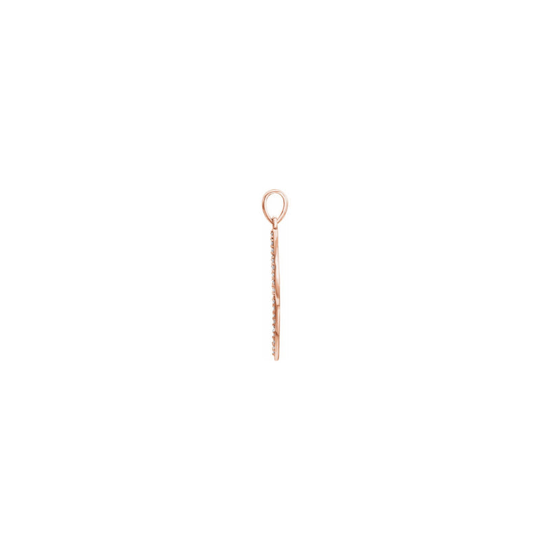 Diamond Feather Pendant rose (14K) side - Popular Jewelry - New York