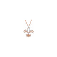 Diamond Fleur-de-lis Pendant rose (14K) front - Popular Jewelry - ניו יארק