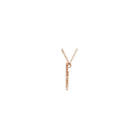 Diamond Fleur-de-lis Pendant rose (14K) side - Popular Jewelry - New York