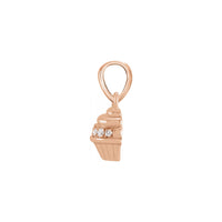 Diamond Glazed Cupcake Pendant rose (14K) side - Popular Jewelry - New York