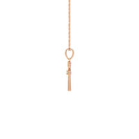 Diamond Incrusted Ankh Necklace rose (14K) side - Popular Jewelry - New York