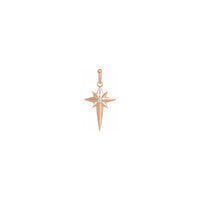 Diamond Incrusted Celestial Cross Pendant mawar (14K) ngarep - Popular Jewelry - New York