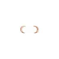 Diamond Incrusted Crescent Moon Stud Ouerréng rose (14K) vir - Popular Jewelry - New York